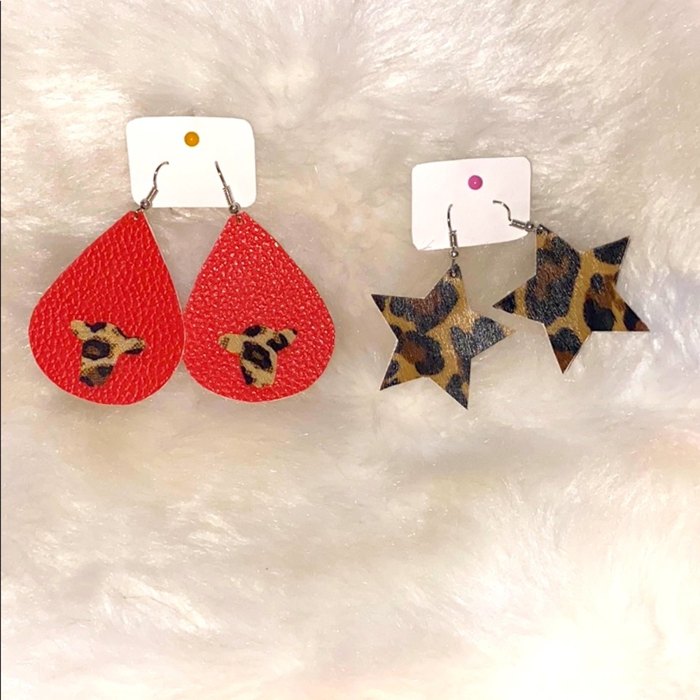 Faux leather earrings